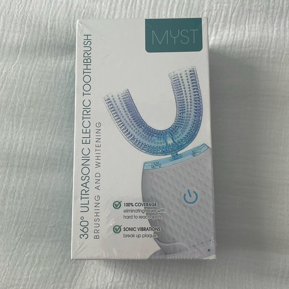 NIB MYST 360 Degree Ultrasonic Electric Toothbrush Brushing Whitening Ha…